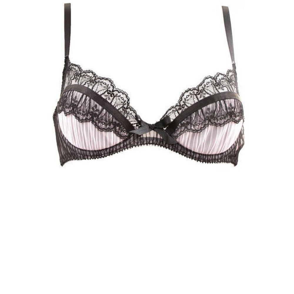 Agent Provocateur Black Pink Lace Bra 36C Knickers Forever Elegant